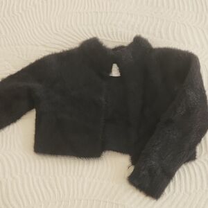 Zara Kids Black Faux Fur Coat